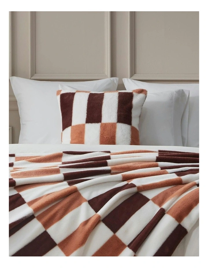 Alma Faux Fur Cushion 50x50cm in Chocolate Mousse image 4