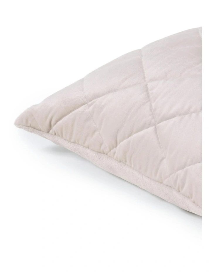 Haven Velvet Quilted Cushion 50x50cm in Stone image 2