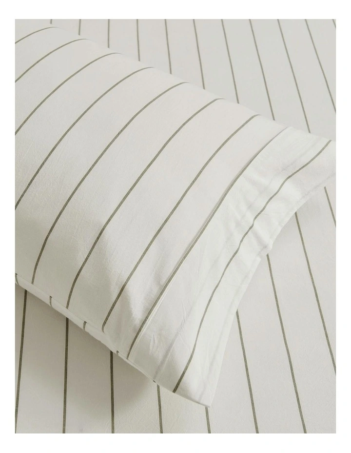 Rumi Washed Cotton Fitted Sheet Set in White image 4