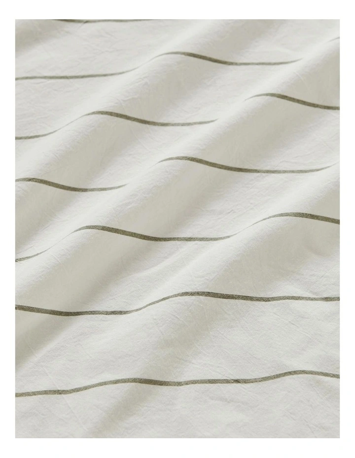 Rumi Washed Cotton Fitted Sheet Set in White image 5