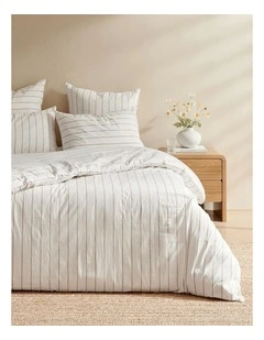 Rumi Washed Cotton Reversible Quilt Cover Set in White