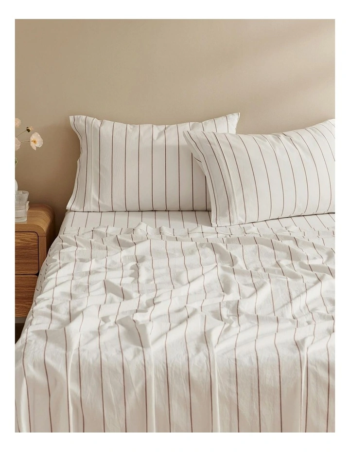 Rumi Washed Cotton Sheet Set in White image 2