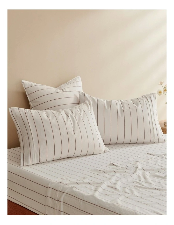 Rumi Washed Cotton Sheet Set in White image 3