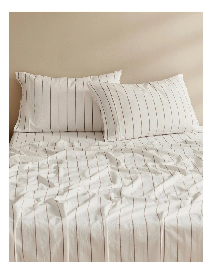 Rumi Washed Cotton Sheet Set in White image 7