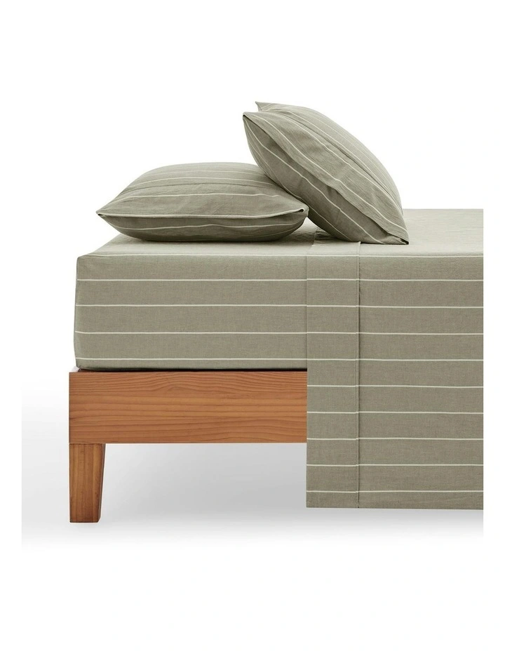 Rumi Washed Cotton Sheet Set in Olive image 1