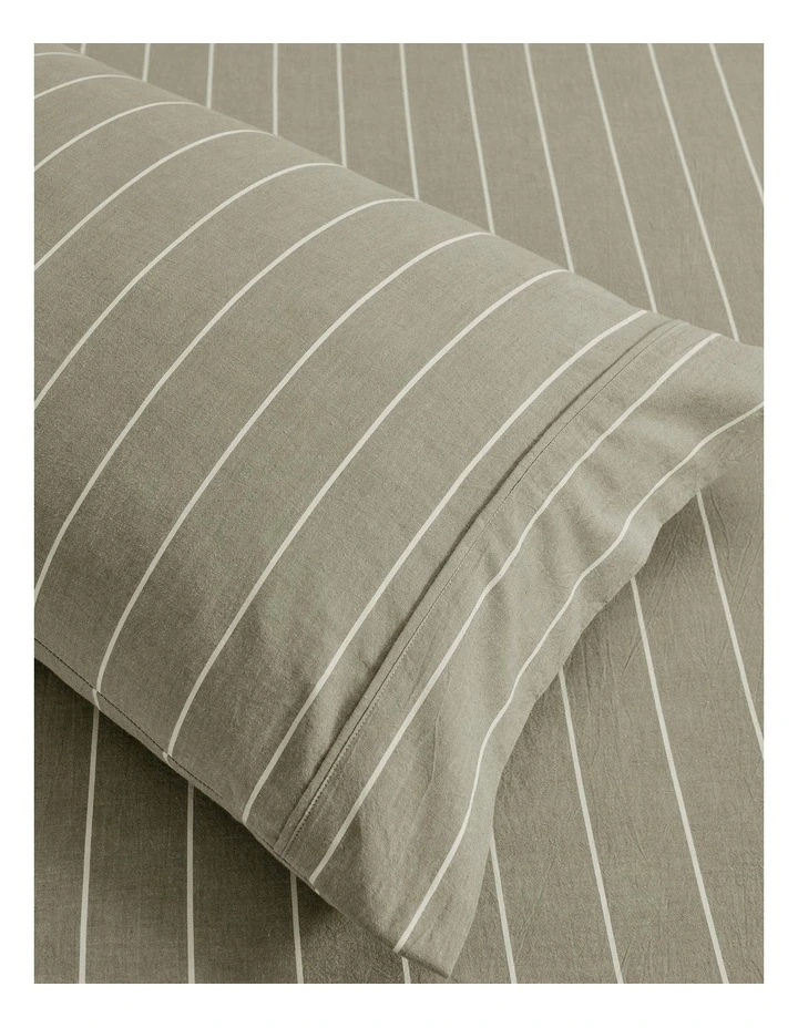 Rumi Washed Cotton Sheet Set in Olive image 5