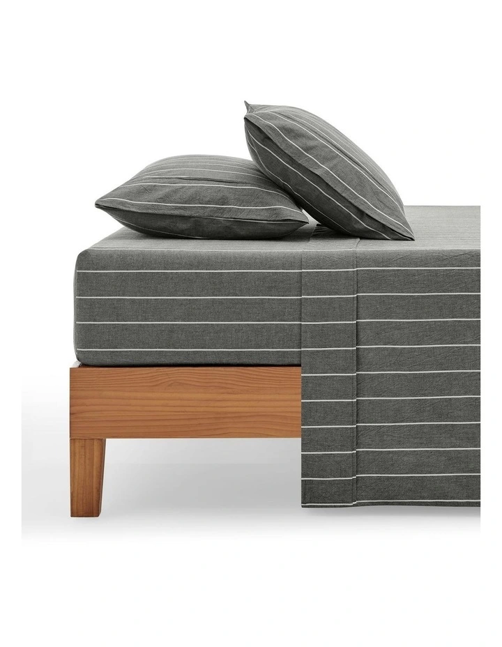 Rumi Washed Cotton Sheet Set in Graphite image 1