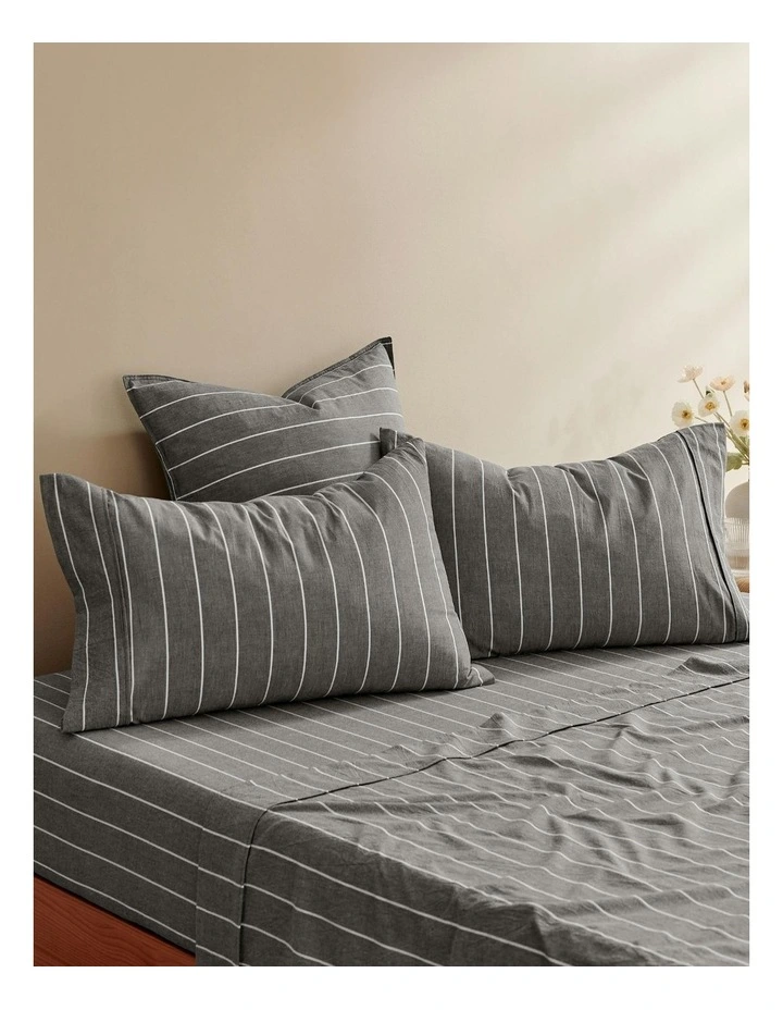 Rumi Washed Cotton Sheet Set in Graphite image 3
