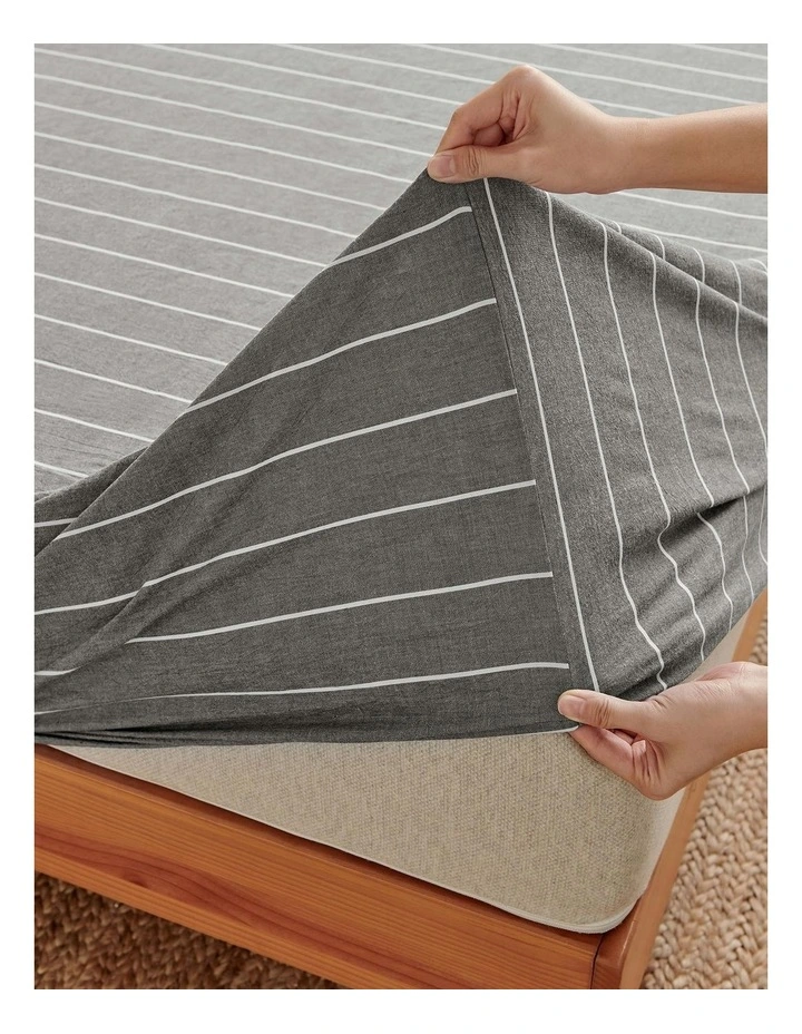 Rumi Washed Cotton Sheet Set in Graphite image 4