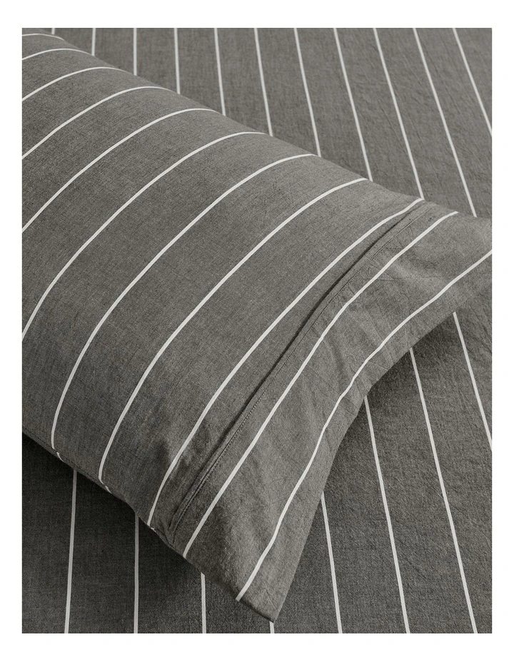 Rumi Washed Cotton Sheet Set in Graphite image 5