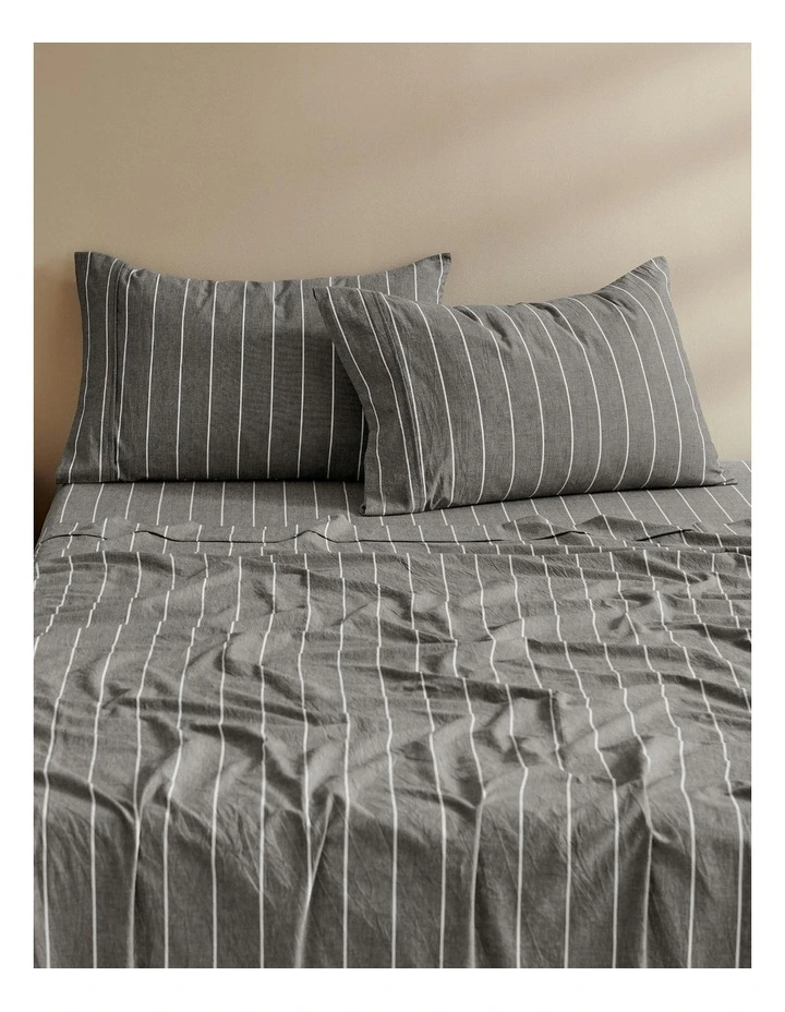 Rumi Washed Cotton Sheet Set in Graphite image 7