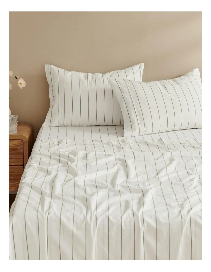 Rumi Washed Cotton Sheet Set in White image 2
