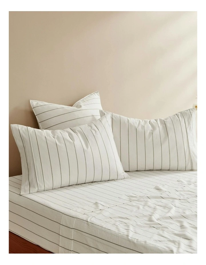 Rumi Washed Cotton Sheet Set in White image 3