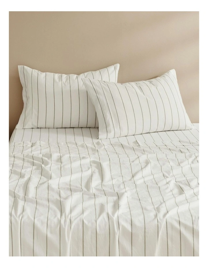 Rumi Washed Cotton Sheet Set in White image 7