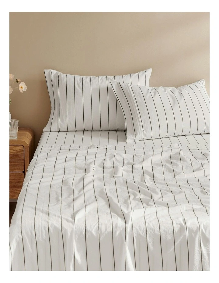 Rumi Washed Cotton Sheet Set in White image 2