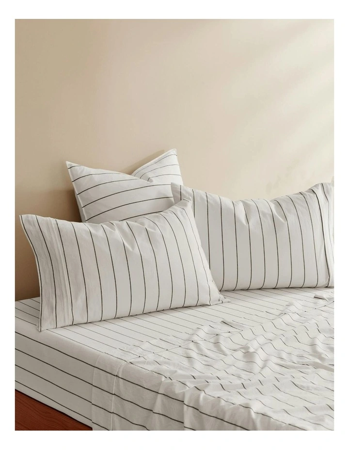 Rumi Washed Cotton Sheet Set in White image 3