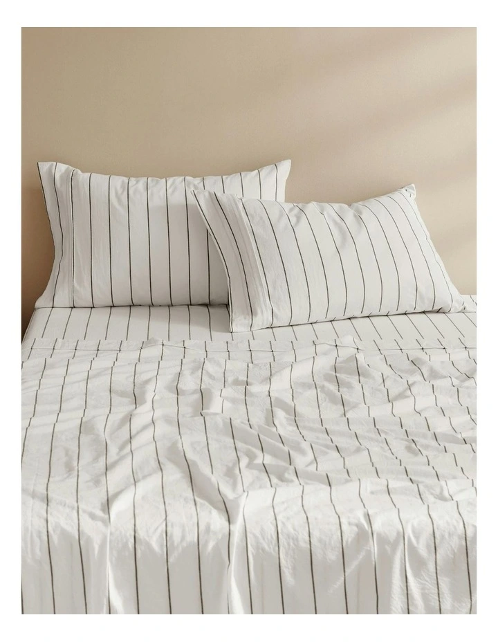 Rumi Washed Cotton Sheet Set in White image 7
