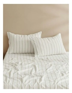 Rumi Washed Cotton Standard Pillowcase Twin Pack in White