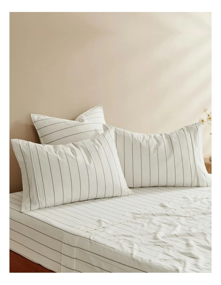 Rumi Washed Cotton Standard Pillowcase Twin Pack in White image 4