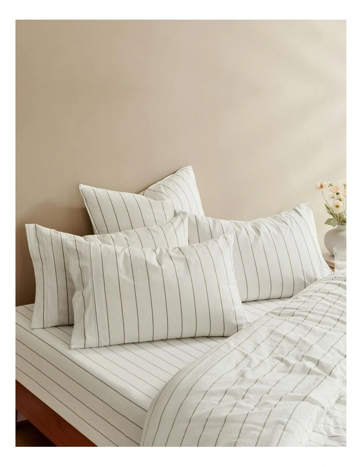 Rumi Washed Cotton Standard Pillowcase Twin Pack in White image 5