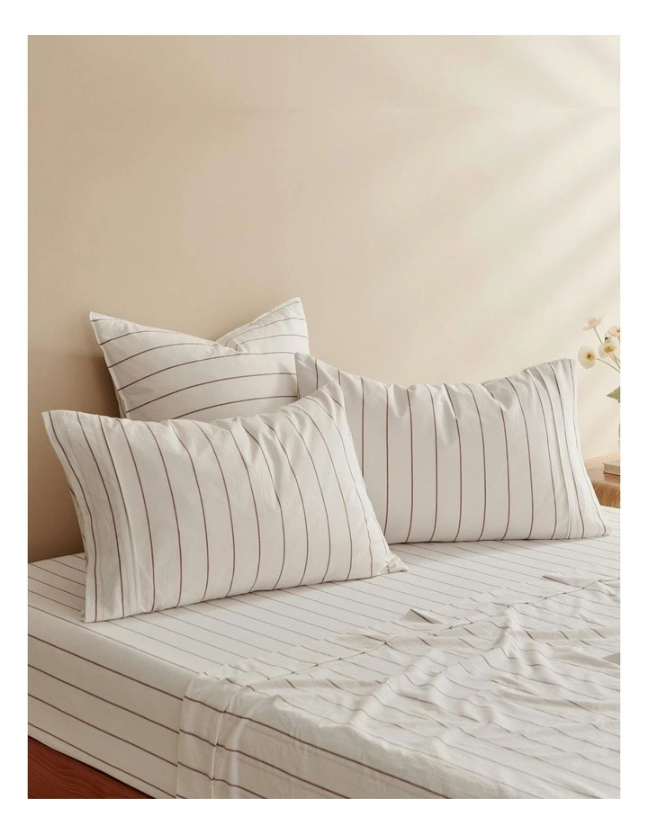 Rumi Washed Cotton Standard Pillowcase Twin Pack in White image 4