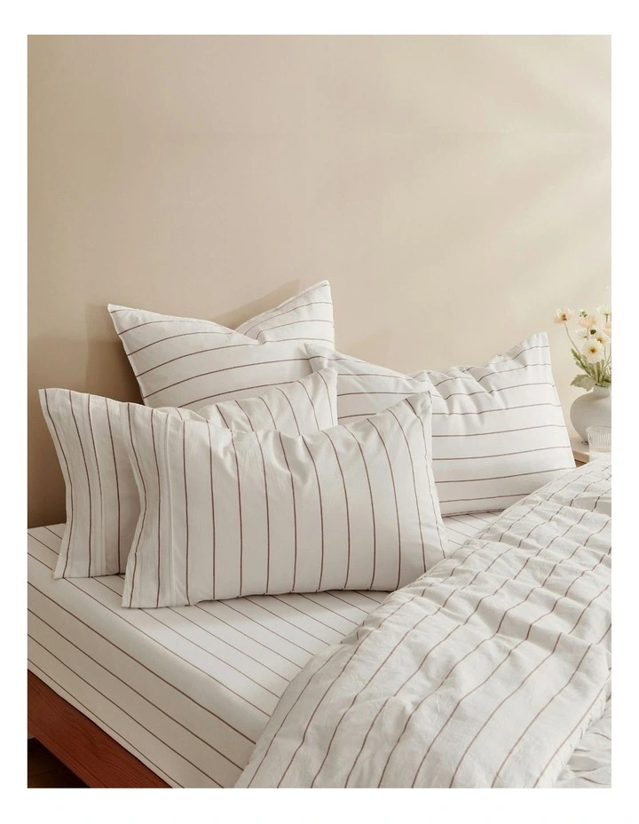 Rumi Washed Cotton Standard Pillowcase Twin Pack in White image 5