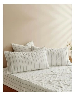 Rumi Washed Cotton King Pillowcase Twin Pack in White