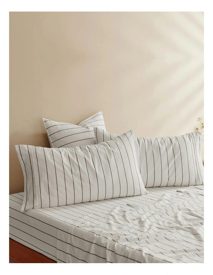 Rumi Washed Cotton King Pillowcase Twin Pack in White image 4