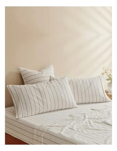 Rumi Washed Cotton King Pillowcase Twin Pack in White