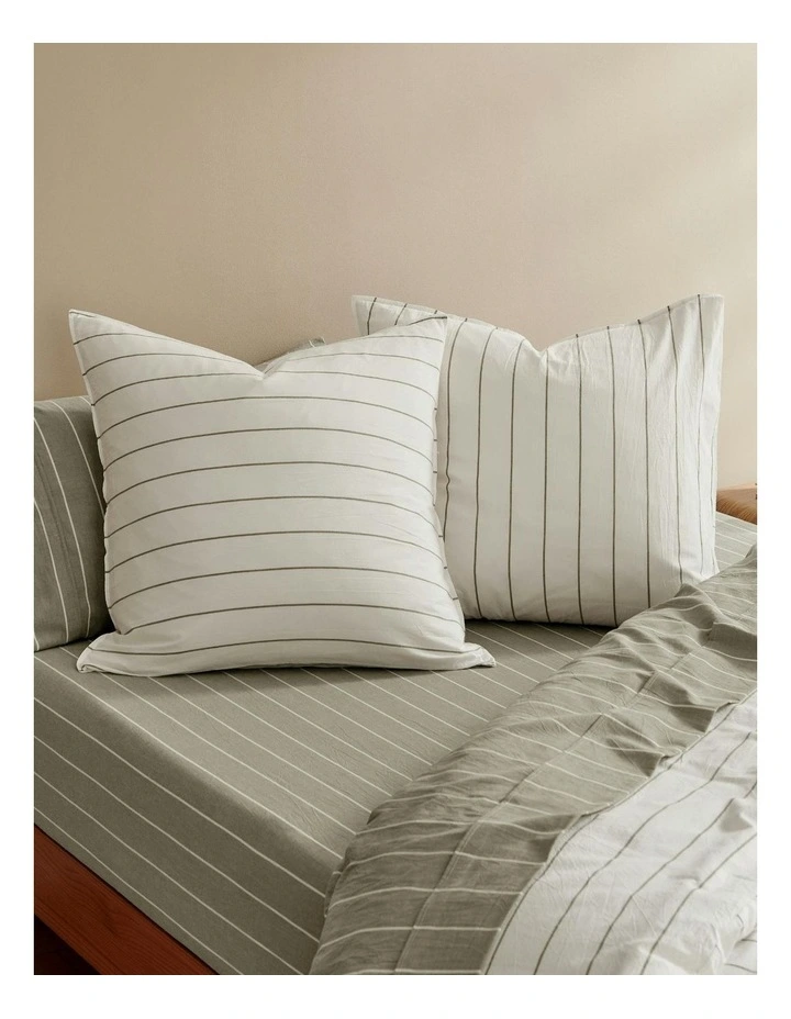 Rumi Washed Cotton Reversible European Pillowcase Twin Pack in White image 1