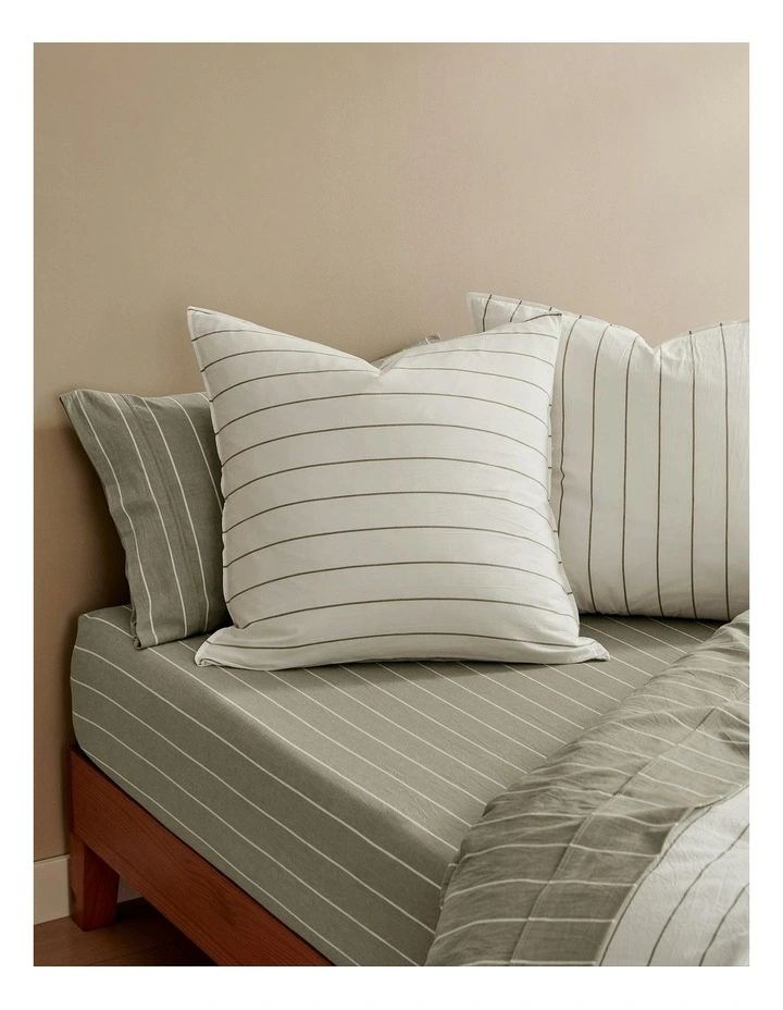 Rumi Washed Cotton Reversible European Pillowcase Twin Pack in White image 3