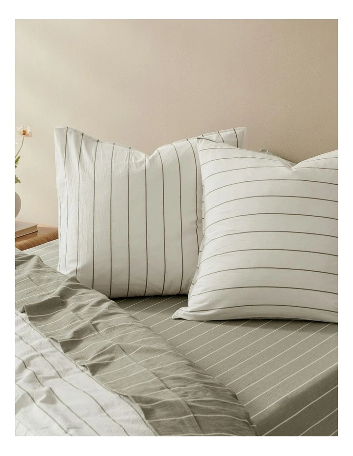 Rumi Washed Cotton Reversible European Pillowcase Twin Pack in White image 4