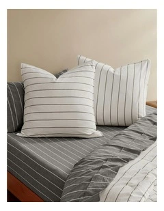 Rumi Washed Cotton Reversible European Pillowcase Twin Pack in White