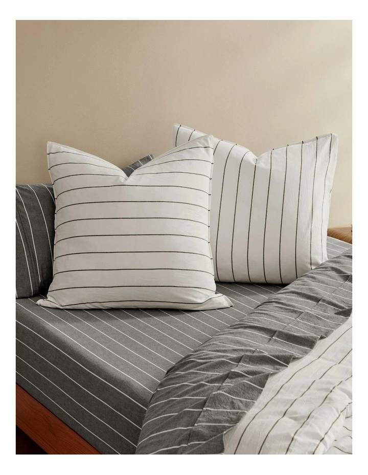 Rumi Washed Cotton Reversible European Pillowcase Twin Pack in White image 1