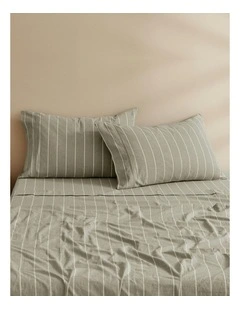 Rumi Washed Cotton Standard Pillowcase Twin Pack in Olive