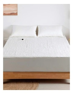 350 Gsm Fleece Top Electric Blanket in White