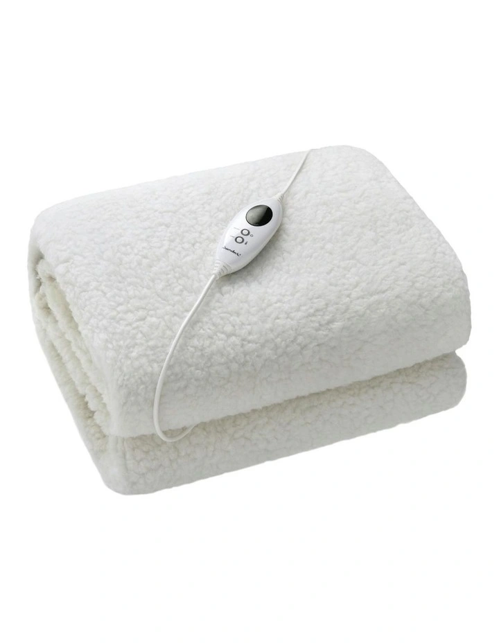 350 Gsm Fleece Top Electric Blanket in White image 2