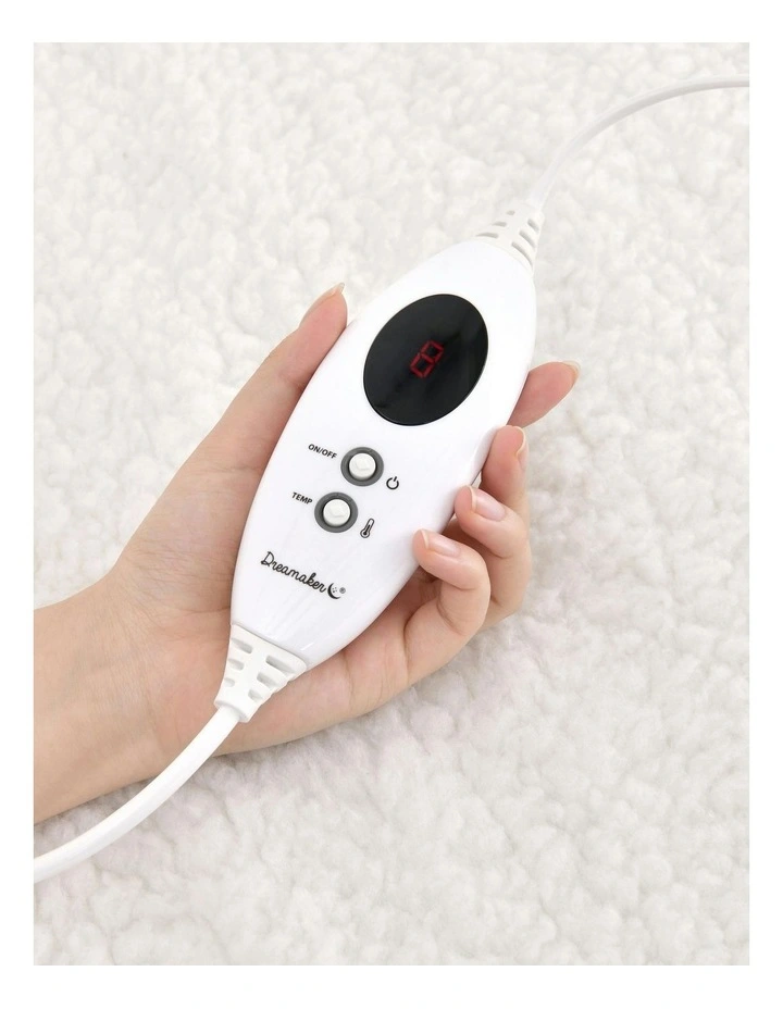 350 Gsm Fleece Top Electric Blanket in White image 5