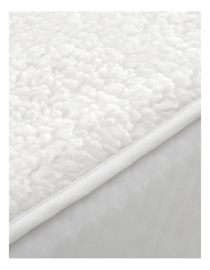 350 Gsm Fleece Top Electric Blanket in White image 7