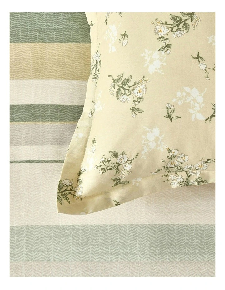 Otto 100% Cotton Reversible Tailored European Pillowcase Twin Pack in Green image 3