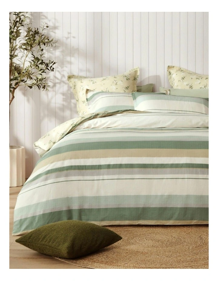 Otto 100% Cotton Reversible Tailored European Pillowcase Twin Pack in Green image 4