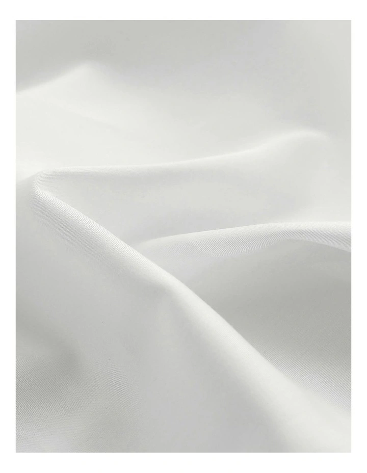 400TC Bamboo Cotton Sateen Fitted Sheet Set in White image 2