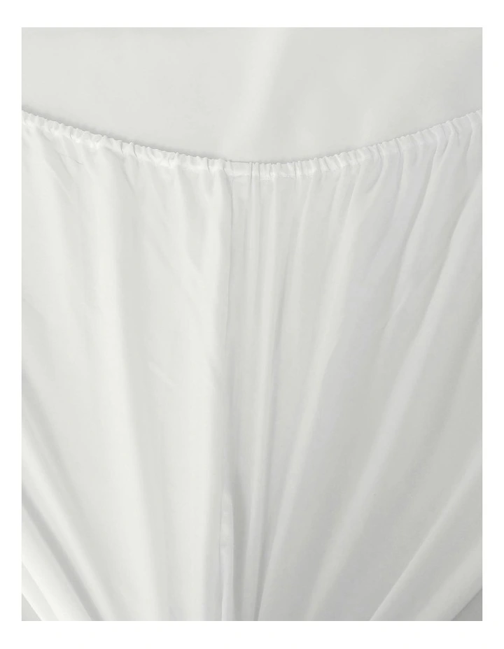 400TC Bamboo Cotton Sateen Fitted Sheet Set in White image 3