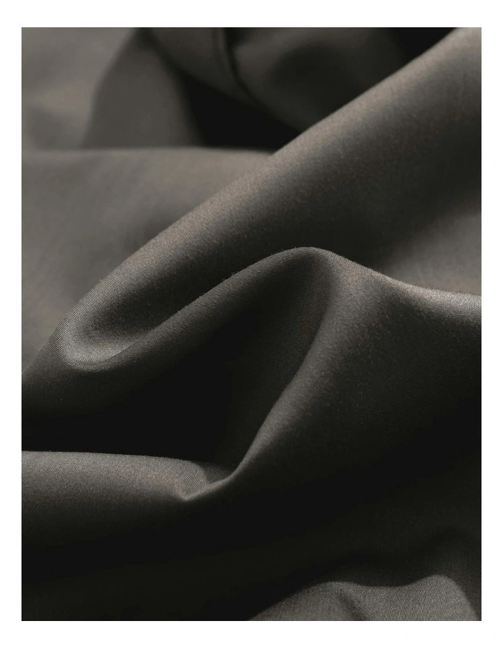 400TC Bamboo Cotton Sateen Fitted Sheet Set in Charcoal image 2