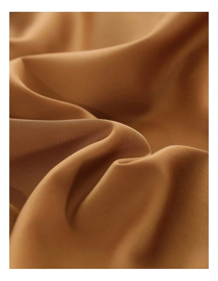 400TC Bamboo Cotton Sateen Fitted Sheet Set in Rust image 2