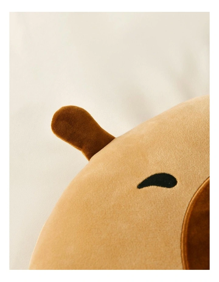 Plush Velour Cushion in Tofu The Capybara image 4