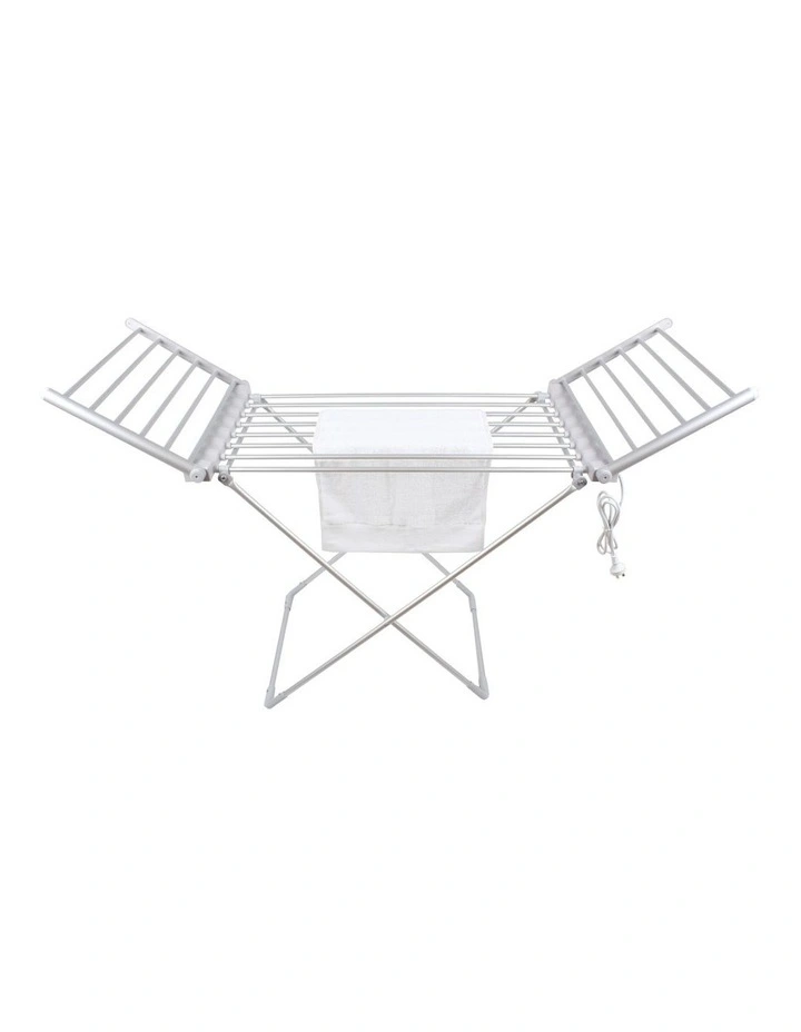 Electric Freestanding Heated Towel and Clothes Rack Dryer in White image 2