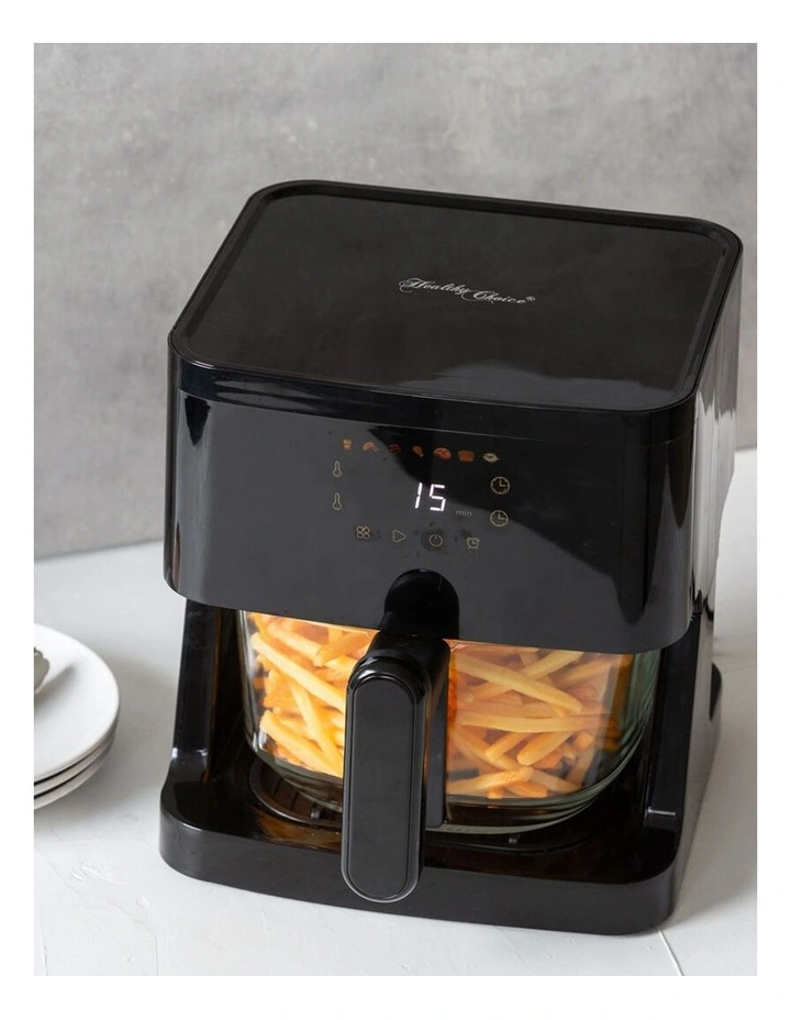 Digital Touch Controlled Air Fryer with Glass Basket 1350W 5L image 3