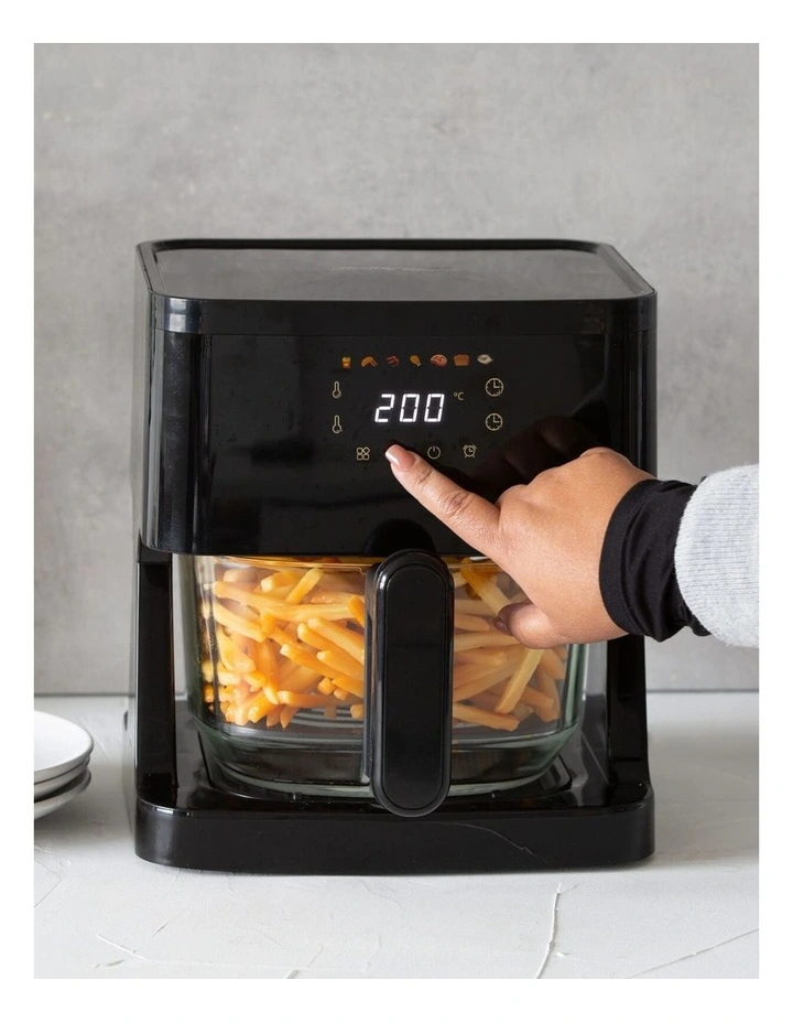 Digital Touch Controlled Air Fryer with Glass Basket 1350W 5L image 7