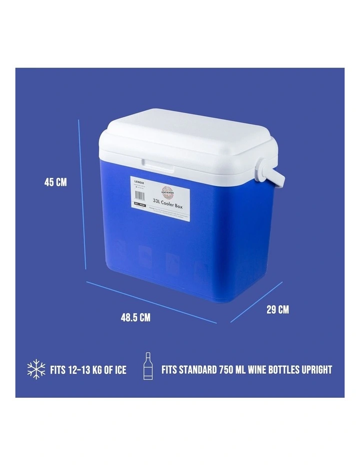 Portable Cooler Box Ice Chest for Picnic, Camping, Fishing, Caravan 33L in Multi image 2